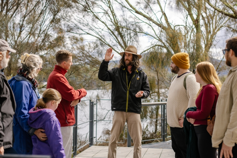 Tour Guide and tour participants on Isle of the Dead